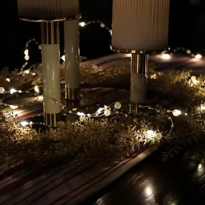 Immagine prodotto di 36 LED bianchi, alimentati a batteria, con funzione timer, per matrimoni, feste di Natale e altre occasioni festive – Lunghezza: 4,5 m