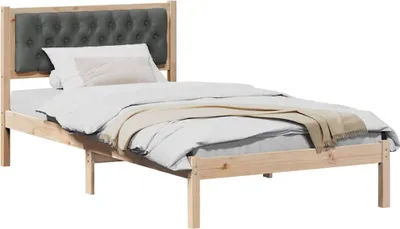 Image de Cadre de lit Gris foncé 100 x 200 cm Pin massif