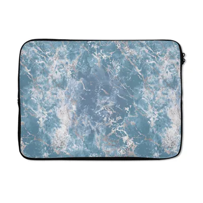 Produktbild von MuchoWow® Laptop Hülle 14 ZollMarmor - Silber - Luxus - Design Laptoptasche - Laptoptasche - Stoßsicher - Schutzhaube