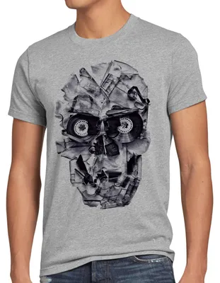 Produktbild von style3 DJ Skull Herren T-Shirt Tape 80er tape 80er kassette totenkopf