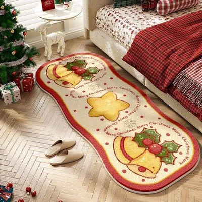 Produktbild von Pluchen vloerkleed in bel en ster stijl voor slaapkamer en thuis (60 x 120 cm)