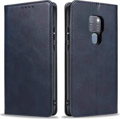 Produktbild von Handyhülle für Huawei Mate 20 Kunstleder Flip Cover Hülle Handytasche Case Kartenfach Farbe: Blau