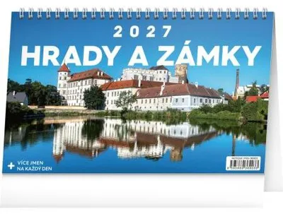 Obrázok produktu pre NOTIQUE Stolový kalendár Hrady a zámky, rok 2027, formát 23,1 x 14,5 cm