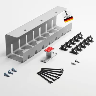 Obrázek produktu pro Albatros stůl s kabelovým kanálem stříbrný kompletní sada B- stůl pro správu kabelů pro pořádek a produktivitu kabelový organizér pro správu kabelů kabelový kanál, kabelový žlab, organizace kabelů