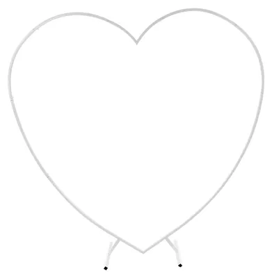 Image de Arche de mariage en forme de cœur - Structure autoportante pour fond de décor - Acier au carbone - Dimensions : 2,0 x 2,1 mètres - Capacité de charge : 5 à 10 kg - Couleur : blanc