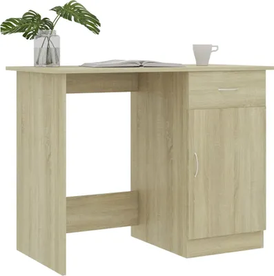 Produktbild von Schreibtisch 100 x 76 x 50 cm Spanplatte mit Schubfach, Schrank