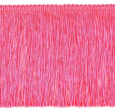 Fransenborte 155 mm in Pink – Glänzendes Zierband für Kissen, Vorhänge & Boho Kleidung.