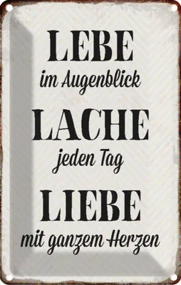 Produktbild von vianmo Blechschild 30x20 cm Lebe Lache jeden Tag Liebe Spruch Zitat