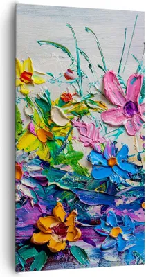 Produktbild von Bild auf Leinwand - Leinwandbild - Einteilig - Blumen die Farben pastos - 65x120cm - Wand Bild - Wanddeko - Wandbilder - Leinwanddruck - Bilder - Wanddekoration - Leinwand bilder - PA65x120-4521