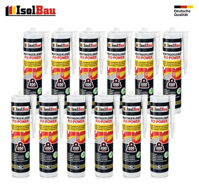 Produktbild von Isolbau Montagekleber FIX-POWER Baukleber 12 x 300ml Styroporkleber weiß 200kg / 10cm