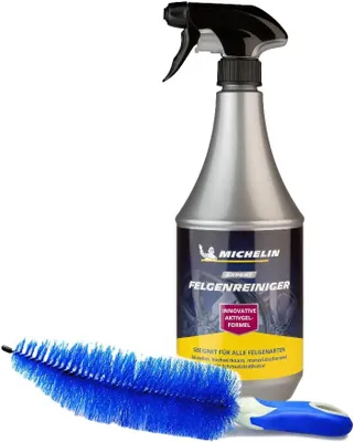 Produktbild von MICHELIN EXPERT Felgenreiniger 1000 ml inkl. Speichenbürste | Effektive Und Schonende Reinigung Von Felgen | Felgenpflege Set Für Alle Felgenarten Säurefreie Reinigung Mit Farbindikator