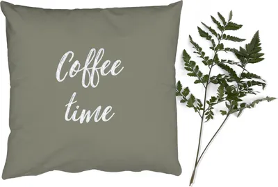 Produktbild von MuchoWow® Zierkissen Sofakissen Wohnzimmer Dekokissen 40x40 cm Kaffeezeit - Sprichwörter - Kaffee - Foto Kissen - Schlafzimmer Dekoration