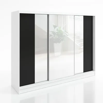 Productafbeelding van Schuifdeurschrank VENA: Garderobekast met 3 deuren, 3 spiegels en 3 kledingroedes – functionaliteit en elegantie!