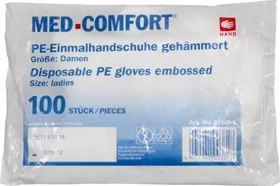 Produktbild von AMPri PE-Einmalhandschuhe transparent gehämmert Größe S 100 Stück