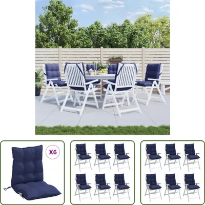 Produktbild von The Living Store Niedriglehner-Auflagen 6 Stk. Marineblau Oxford-Gewebe