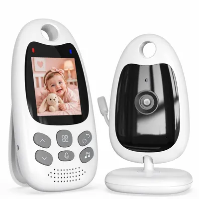 Produktbild von Video-Babyphone Babyphone mit 2,0-Zoll 2-Wege-Audio Infrarot-Nachtsicht Temperaturüberwachung Schlaflieder Stillerinnerung Fernbedienung mit Halterung