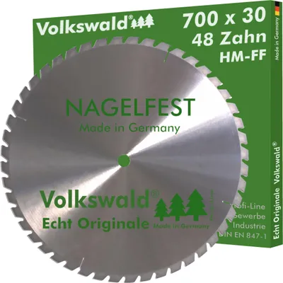 Produktbild von Volkswald ® HM-Sägeblatt FF 700 x 30 mm Z=48 Nagelfest Schalholz-tafel Nagelfest Schalholz-tafel Bauholz Brennholz Schalholz Wippsäge Tischkreissäge Brennholzsäge Kreissägeblatt