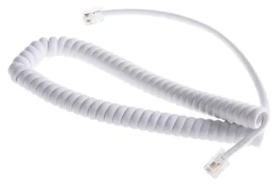 Image de Goobay 50246 Câble spiralé pour combiné téléphonique CCA (aluminium plaqué cuivre), 2 m, blanc - RJ10 mâle (4P4C) > RJ10 mâle (4P4C)