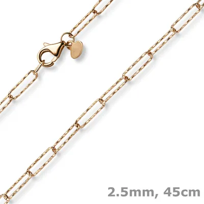 Produktbild von Halskette Collier Weit-Ankerkette aus 585 Gold Rotgold strukturiert 45cm