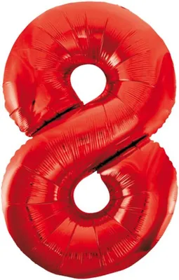Produktbild von XXL Folien Ballon Rot  Zahl 8  100 cm