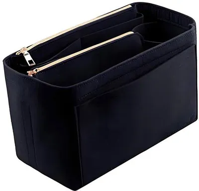 Image de Organiseur de sac à main avec plusieurs compartiments et une pochette amovible à fermeture éclair