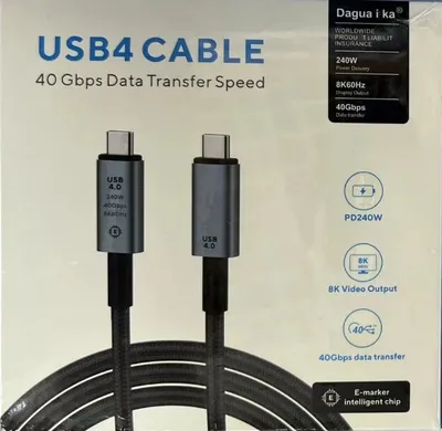 Zdjęcie produktu dla Economy Kabel Usb Pd Typ-C Do Typ-C 240W Czarny 40 Gbps