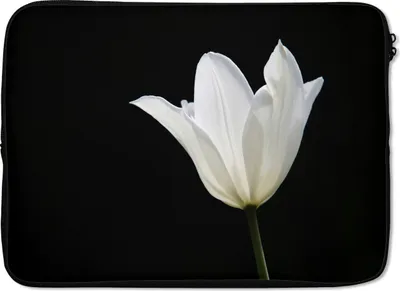 Produktbild von MuchoWow® Laptop Hülle 13 Zoll Weiße Tulpe Laptoptasche - Laptophülle - Sleeve - Rundumschutz