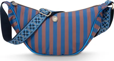 Image de Pip Studio sac à épaule bandoulière Freya Half Moon Cross Body Bag Stripe Blue multicolore