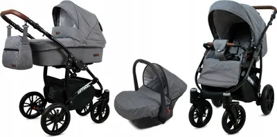 Obrázek produktu pro BabyLux® Optimal | Kocárek 3v1 Set | Grey Flex | Kombinovaný kocárek | Sada kocárku | Kocárek pro deti