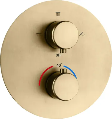 Produktbild von Avapax | Dusch- Und Badewannenarmatur - Gebürstetes Gold - Dreifunktional - Thermostat 40 °c - Messing