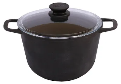 Produktbild von BIOL Kochtopf aus Gusseisen 4 L 22cm mit Glasdeckel Induktion Schmor-Gusstopf