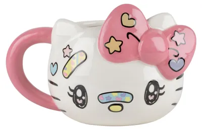 Produktbild von Konix Hello Kitty 3D - Becher - Keramiktasse - 500 ml - Kawaii - Motiv - Weiß un
