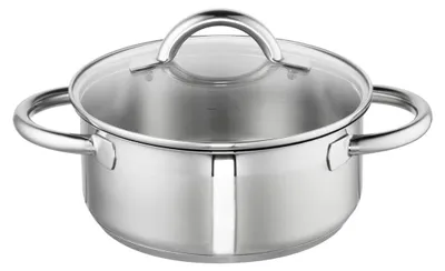 Image de Casserole avec couvercle de la marque Schulte-Ufer, en acier inoxydable, diamètre de 20 cm, compatible avec les plaques à induction