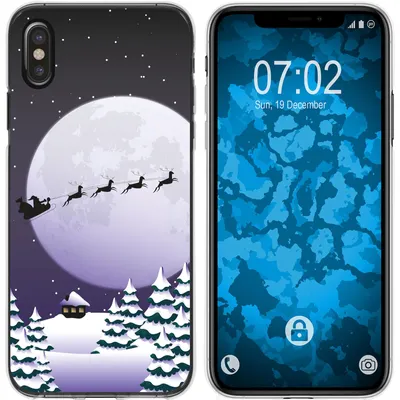 Produktbild von PhoneNatic Case kompatibel mit Apple iPhone Xs Max Silikon-Hülle X Mas Weihnachten Santa - Night M5