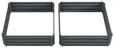 Productafbeelding van Outsunny, set van 2 verhoogde planters, stalen plantbakken, geschikt voor zaaien, tuinieren, bloemen
