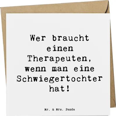 Produktbild von Mr. & Mrs. Panda Deluxe Karte Spruch Schwiegertochter Humor - Weiß - Geschenk, Glückwunschkarte, Familie, faltkarte, anlasskarte, Beziehung, Familienmitglieder, Freude