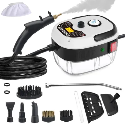 Immagine prodotto di Pulitore a vapore portatile - Pulitore a vapore manuale 2500 W, 220 V - Alta pressione, alta temperatura, per uso domestico, cucina, auto - Bianco