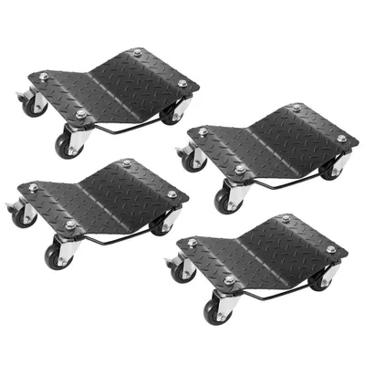 Image de Chariot mobile robuste 3000kg - Chariot électrique d'urgence - Chariot à pneus 4 roues - Chariot en acier porte-pneus - Portable - Auto Moto Pickups - 4 pcs.