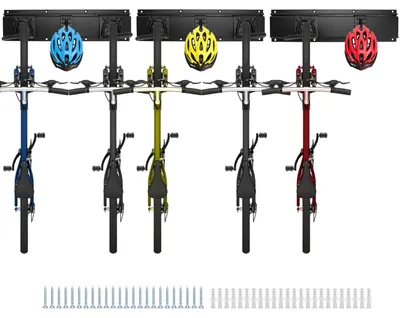 Image de Solidchoice - Support vélo réglable pour 5 vélos et 3 casques