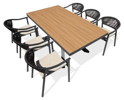 Image de Ensemble repas de jardin 6 places en alu