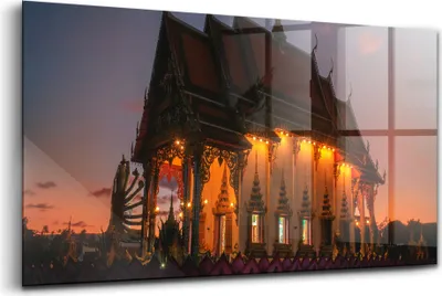 Produktbild von 120x60 - Glasbilder - Bilder auf Wandbild - Foto auf Glas - Tempel in Bangkok