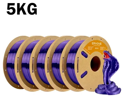 Obrázok produktu pre Hodvábny PLA filament – 1,75 mm, filament pre 3D tlač – balenie 5 kg, lesklý povrch, presnosť +/- 0,03 mm, farba: fialová