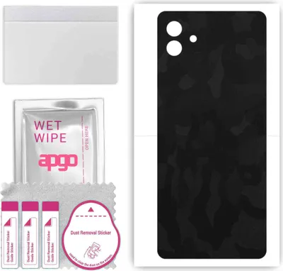 Produktbild von apgo Rückseite Schutzfolie, Skin, kompatibel mit Samsung Galaxy M13 5G, Hinten Displayschutzfolie aus Vinylfolie, kratzfest, einfache Montage - Schwarzes Tarnmuster