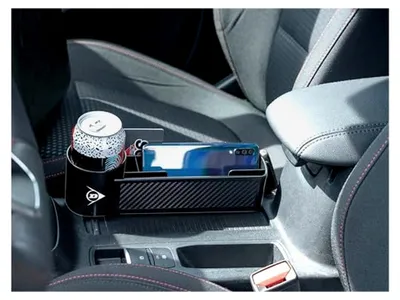 Produktbild von Autositz Organizer mit Getränkehalter und Anti-Rutsch-Matte in Schwarz