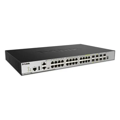 Zdjęcie produktu dla D-Link DGS-3630-28TC, Zarządzany, L3, Gigabit Ethernet (10/100/1000), Pełny dupleks, Możliwości montowania w stelażu, 1U