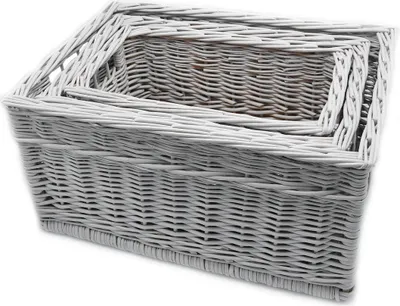 Produktbild von MyBer® Weidenkorb Korb Weidenkiste 3 Stück Set Aufbewahrungskorb aus Weide Regalkorb K11-591-W