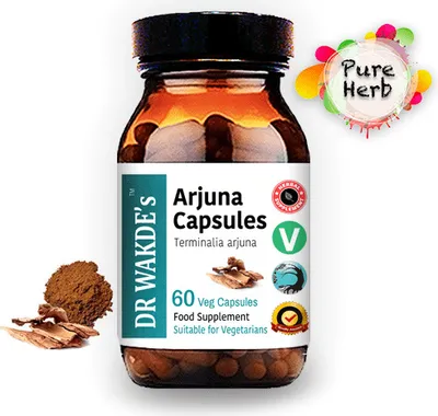 Produktbild von DR WAKDE'S Arjuna Kapseln (Terminalia Arjuna) | 60 Vegi Caps | Ayurveda-Supplement | Vegan | 100% Kruter | Mengenrabatte | Am selben Tag Versand