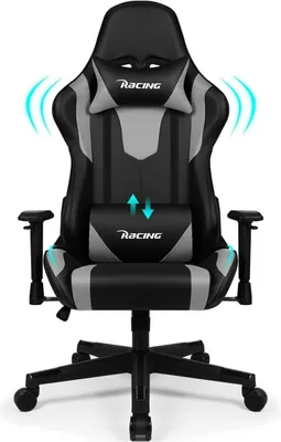 Produktbild von JUNG Gaming-Stuhl Homaster Gaming Stuhl Bürostuhl Ergonomisch, Lendenkissen verstellbar (150 kg Belastbar, Zockerstuhl, Zocker, Sessel Gaming)
