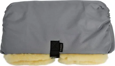 Produktbild von Lammfell - HANDWÄRMER FÜR KINDERWAGEN - Farbe: Grau/Gelb