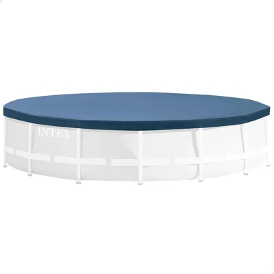 Produktbild von INTEX Poolabdeckung Ø 457 cm Rund für Frame Pools aus PVC Winter- und Sommerabdeckplane mit Entwässerungslöchern Blau Modell 28032